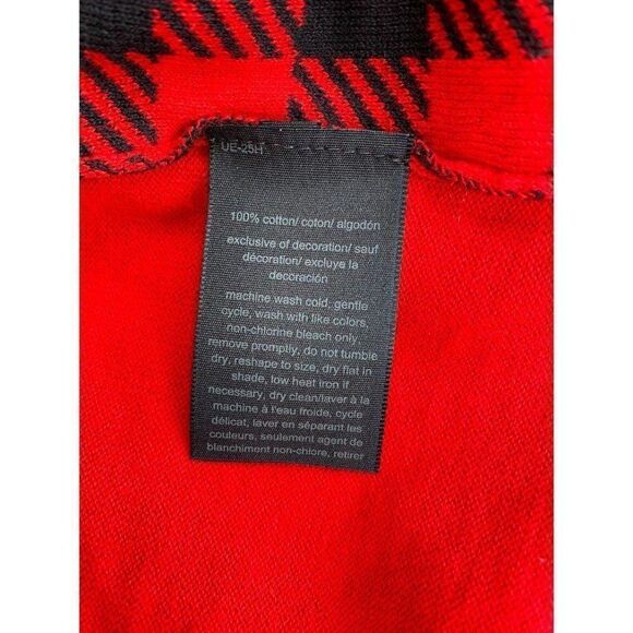 Tommy Hilfiger Cotton Sweater Top 0X‎ Plus Size Red Black Buffalo-Plaid NEW - Picture 4 of 9